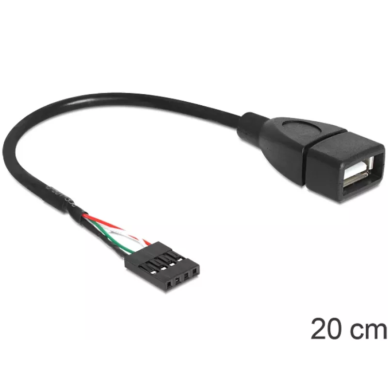 Delock laidas USB Pin Header lizdas > USB 2.0 Type-A lizdas 20 cm (83291)