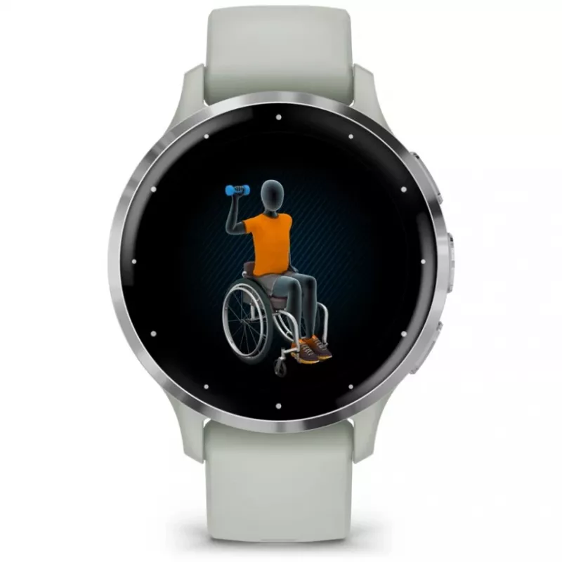 Garmin Venu 3S 3,05 cm (1,2 colio) AMOLED 41 mm skaitmeninis 390 x 390 pikselių liečiamas ekranas Pilka, Sidabrinė Wi-Fi GPS (palydovas)