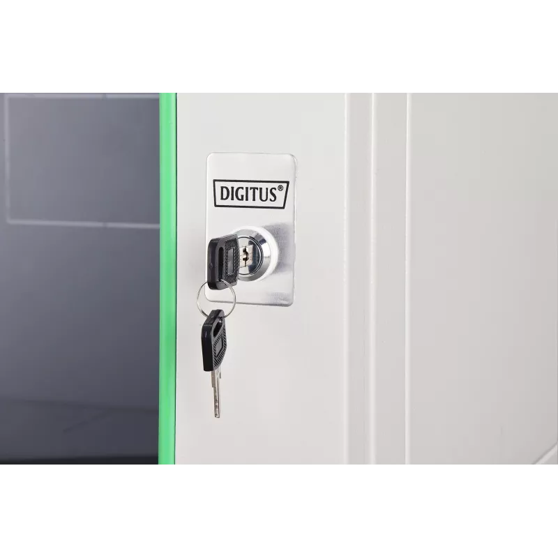 Sieninis 19 colių stovo spintas DIGITUS Dynamic‑N DN-37100, 7U, 600x450 mm (PxG), IP20, šviesiai pilka, neišmontuota