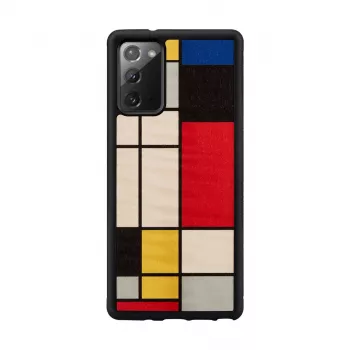 Apsauginis dėklas iš medžio Man and Wood Galaxy Note 20 Mondrian Wood Black