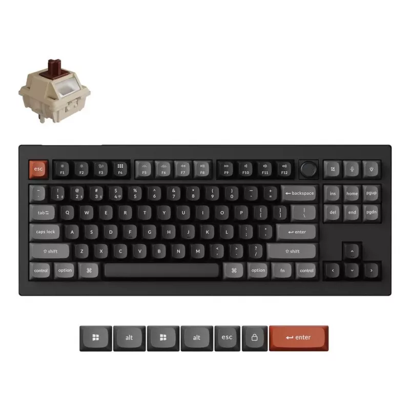 Mechaninė klaviatūra Keychron V3 Ultra 8K — Laidinė ir Bluetooth, QWERTY, RGB, Juoda