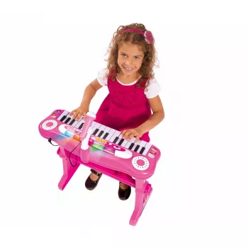 Vaikiška klaviatūra su stovu Simba-Dickie My Music World Girls (rožinė) – elektroninis žaidybinis pianinas vaikams