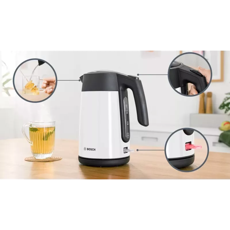 Bosch TWK7L461 elektrinis virdulys 1.7 L 2400 W Baltas