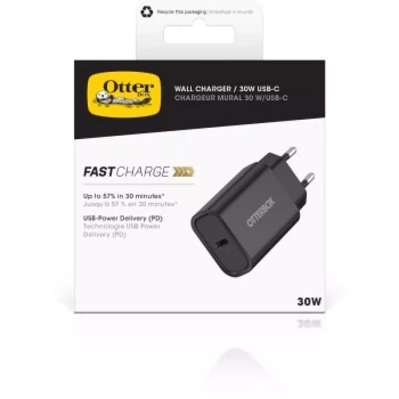 OTTERBOX sieninis greitasis įkroviklis 30W juodas USB Power Delivery 3.0 USB-C