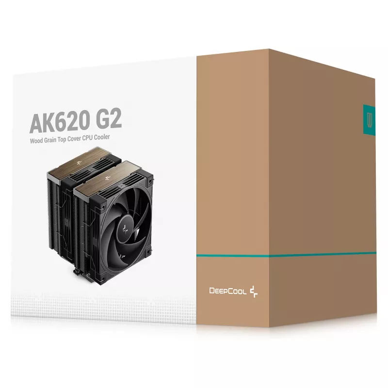 Oro aušintuvas DeepCool AK620 G2, 120 mm ventiliatorius, LGA1700/1200/115x ir AM4/AM5, juodas, 144×127×159 mm