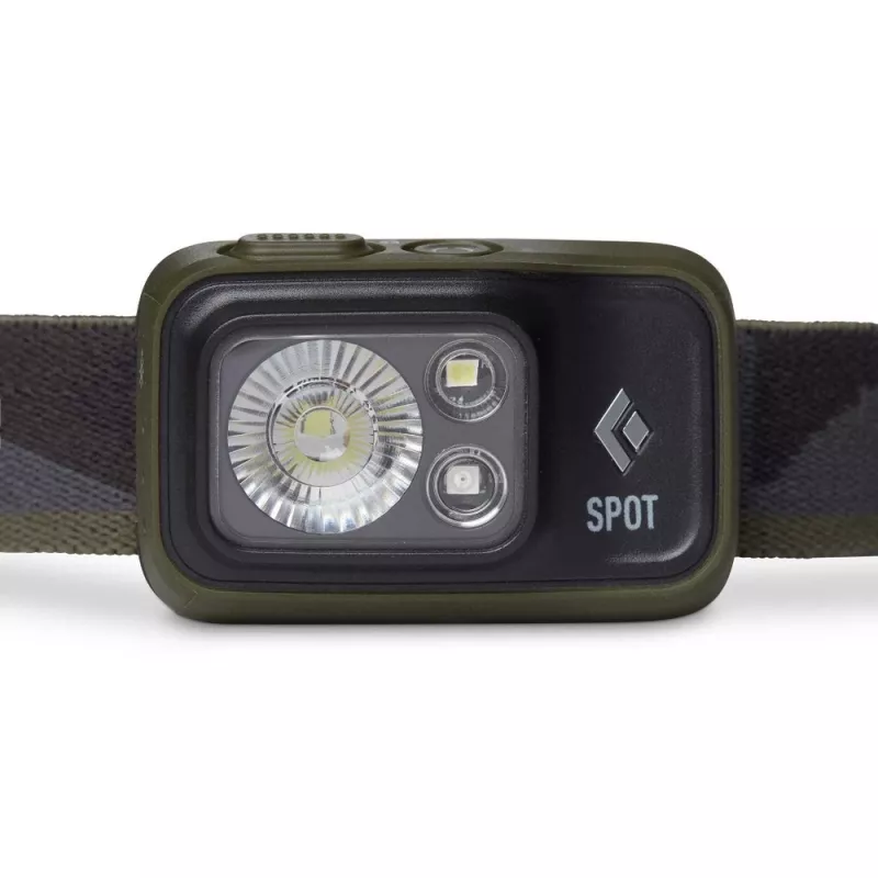 Kaktinė lemputė Black Diamond Spot 400 — 400 lm, LED, IPX8 vandeniui atspari, AAA baterijos, spindulys 12–100 m, juoda