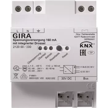 Gira KNX maitinimo šaltinis 160mA su droseliu REG 212000 (212000)