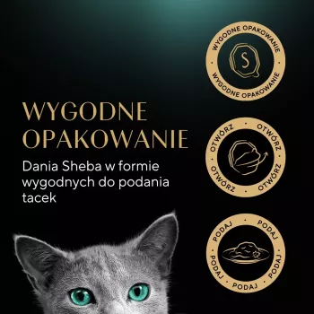 Šlapias kačių maistas Sheba padaže Paukštiena (vištiena, kalakutiena) 32 x 85 g padėklas