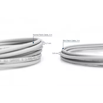 Tinklo kabelis Digitus CAT 6 U/FTP Slim patch cord RJ-45 Cat6 2m Pilka