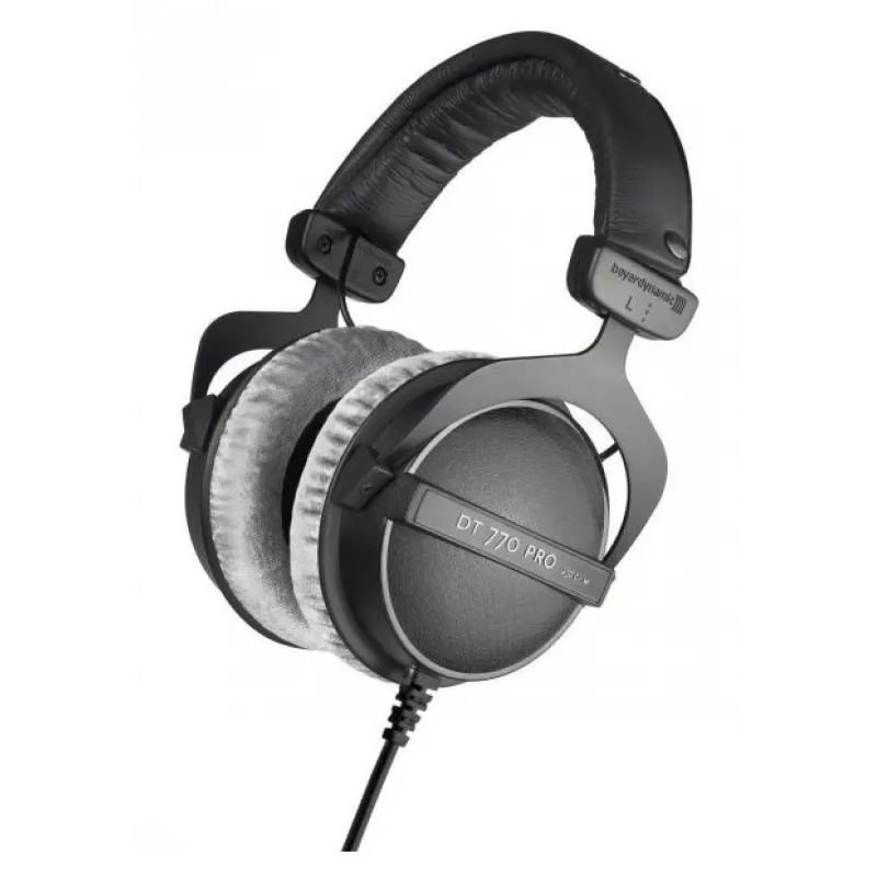 Studijinės ausinės Beyerdynamic DT 770 PRO 80Ω – uždaros, apgaubiančios, 5–35000 Hz, 96 dB, 3,5 mm, auksu dengtas lizdas