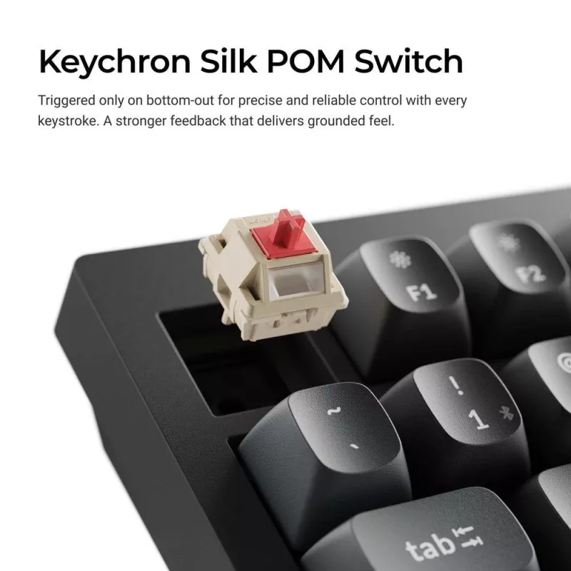 Mechaninė klaviatūra Keychron V1 Ultra 8K — 75% formata, QWERTY, Bluetooth, RGB, Juoda