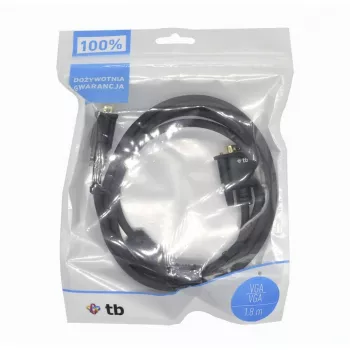 TB VGA kabelis 15M-15M 1,8 m, juodas-auksinis (AKTBXVGAMMG180B)