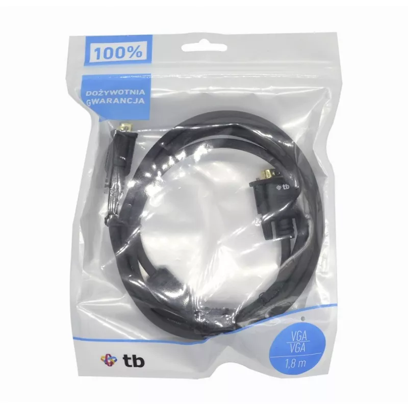 TB VGA kabelis 15M-15M 1,8 m, juodas-auksinis (AKTBXVGAMMG180B)