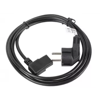 Maitinimo laidas LANBERG CA-C13C-12CC-0018-BK, 2 m, C13 jungtis prie CEE7/7, juodas, kampuotas C13