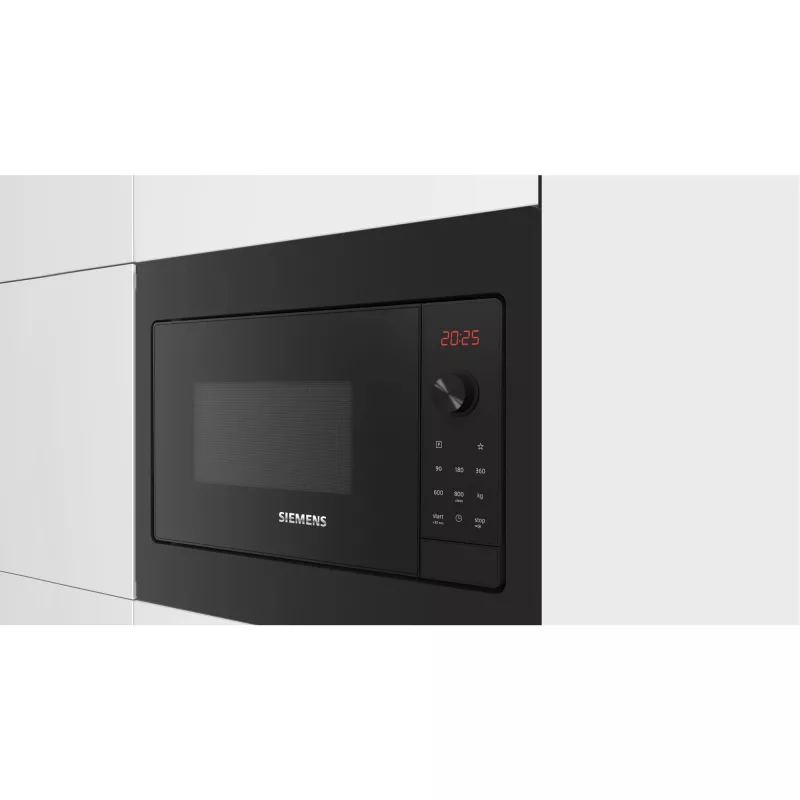Siemens iQ300 BF523LMB3 Įmontuojama mikrobangų krosnelė Juoda, Nerūdijantis plienas 20 L 800 W