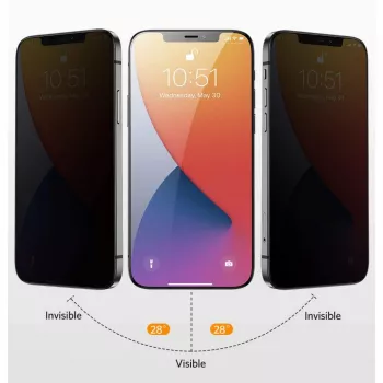 NEVOGLASS 3D PRIVACY, apsauginė plėvelė permatoma, iPhone 17 Pro / 16 Pro