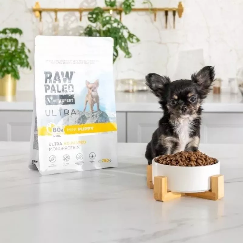 RAW PALEO Ultra Mini Puppy Turkey – sausas ėdalas šuniukams su kalakutiena – 8 kg