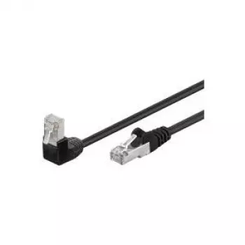 Wentronic Goobay CAT 5e Patch Laidas 1x 90° kampu, F/UTP, Juodas, 1 m - CCA vario mišinys, 1x RJ45 kištukas 90° (8P8C) (94187)