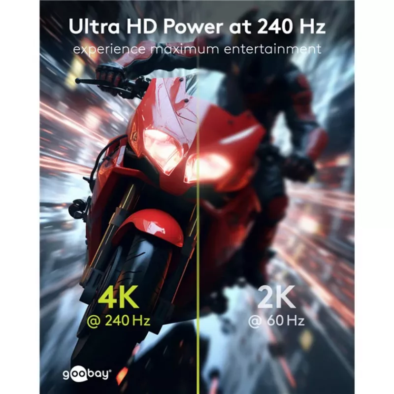 Kabelis DisplayPort Kištukas 90° > DisplayPort Kištukas, 8K / 144Hz (juodas, 2 metrai, 1 kištukas 90° šoninis, 54 Gbit/s, DisplayPort 2.0 / 2.1)