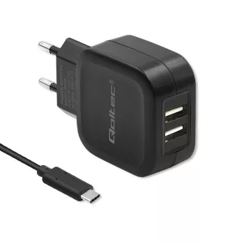 Qoltec 50188 universalus įkroviklis nešiojamam kompiuteriui, išmaniajam telefonui, išmaniajam laikrodžiui, planšetei, telefonui, juodas AC, DC patalpoms