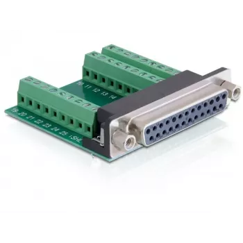 Adapteris DeLOCK 65317 25p Sub-D (moteriškas) į 27p gnybtų bloką, juoda/žalia/sidabrinė