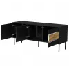 TV spintelė cama meble INSERTO 3D 143.5x40x61.5 cm juoda su LED, medžio drožlių plokštės viršus