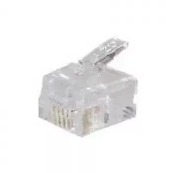 shiverpeaks BASIC-S RJ11 modulinis kištukas, neekranuotas apvaliam kabeliui, 6 kontaktų, 4 kontaktai užimti, auksuotas (BS72040-R100)