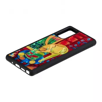 Apsauginis dėklas iKins Samsung Galaxy Note 20 su raudonos katės ir žuvies dizainu