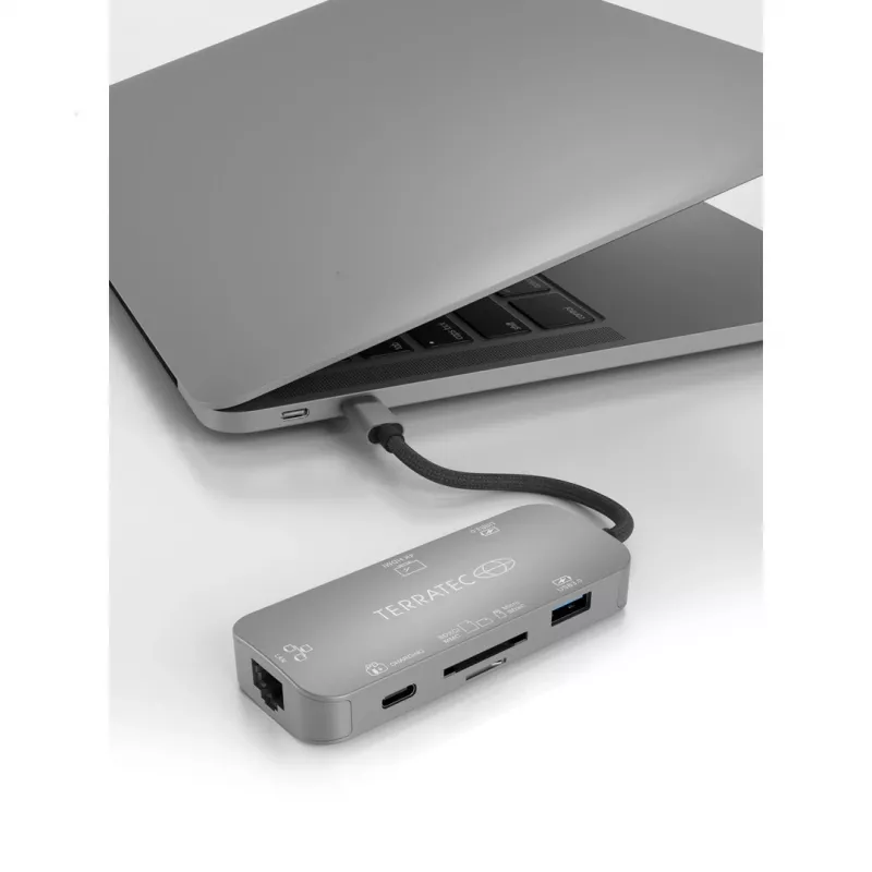 USB šakotuvas Terratec Connect C8 USB 2.0 Type-C pilka