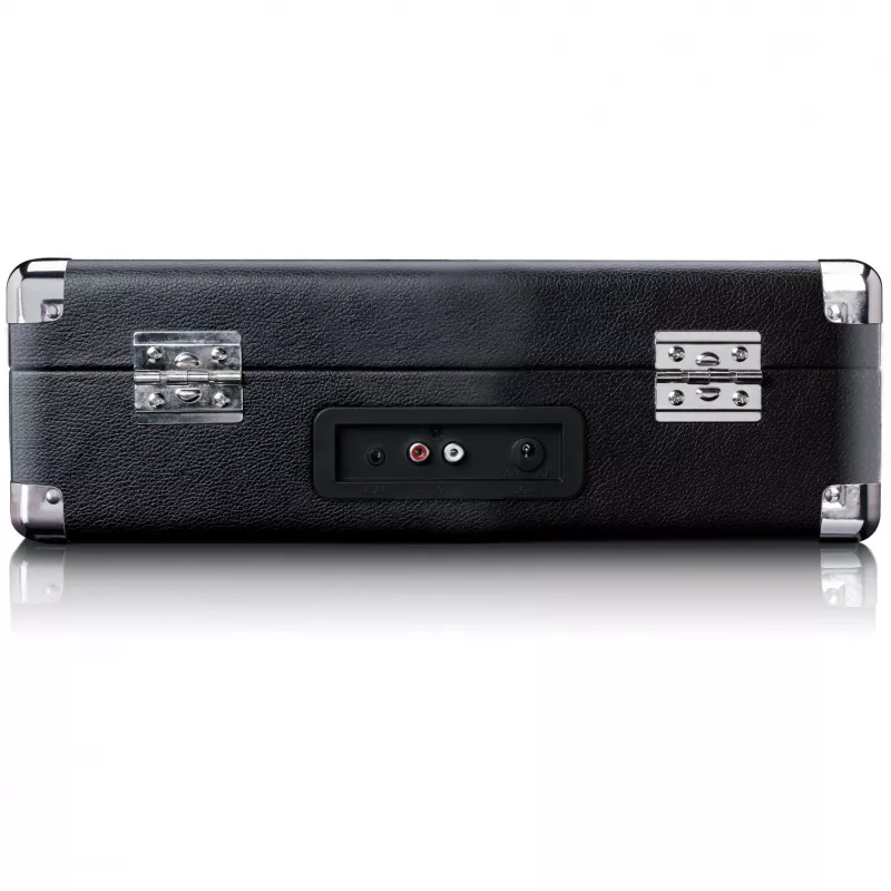 Patefono grotuvas su diržine pavara Lenco TT-115 Juodas – nešiojamas lagamininis patefonas, Bluetooth 5.0, USB įrašymas, 33/45/78 aps./min.