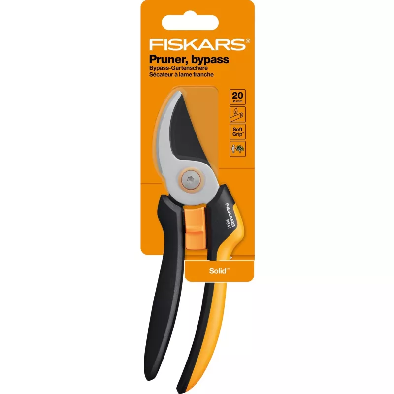 Fiskars Solid L P341 genėjimo žirklės Bypass juodos, oranžinės