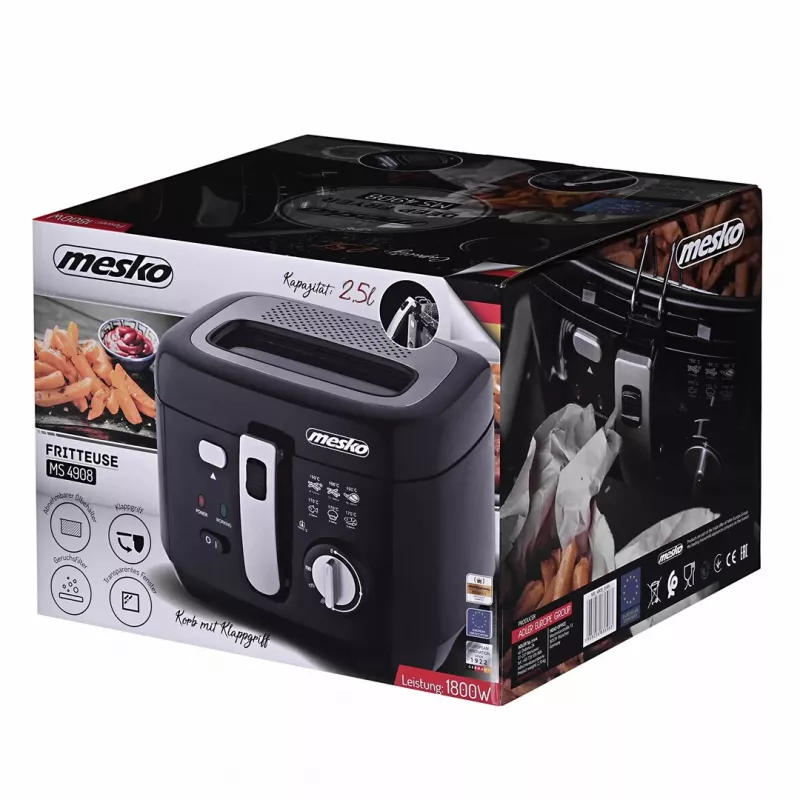 Gruzdintuvė Mesko Home MS 4908 Viena 2,5 L 1800 W Juoda Pilka