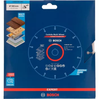 Pjovimo diskas Bosch EXPERT Carbide MultiWheel 180 mm, skylė 22.23 mm