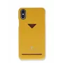 VixFox užpakalinis dėklas iPhone X/XS, garstyčių geltona, su kortelių kišene