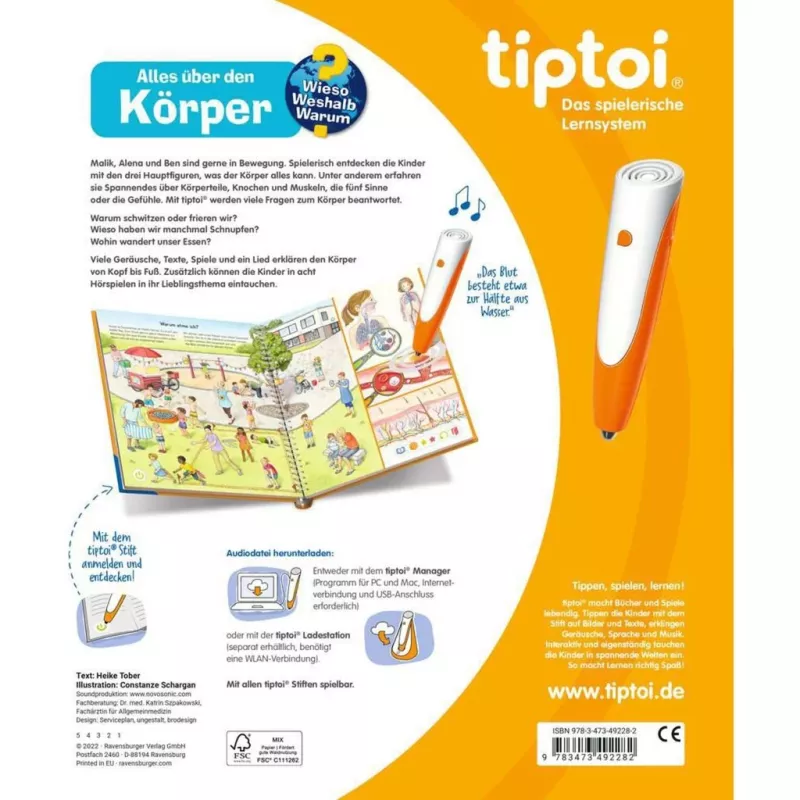 tiptoi Kodėl? Kaip? Kam? Viskas apie kūną, mokomoji knyga