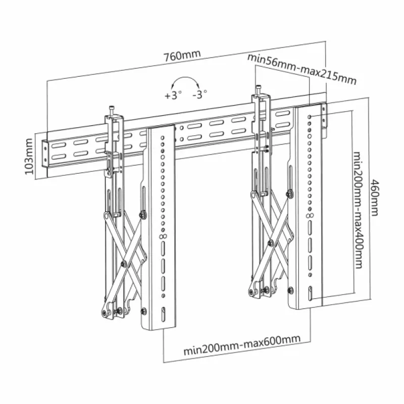 Sieninis laikiklis televizoriui Sbox LVW02-46F (37-70 col./45 kg/600x400)