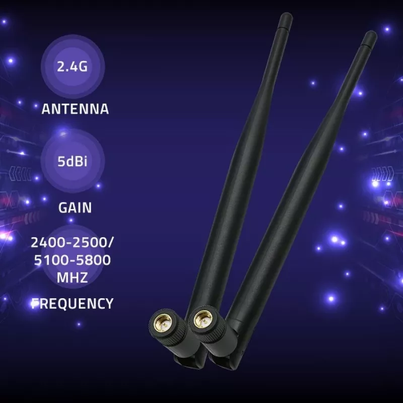 Vidinė Wi-Fi antena QOLTEC 57046, dviejų juostų 2,4–2,5 GHz ir 5,1–5,8 GHz, 5 dBi, 50 Ω