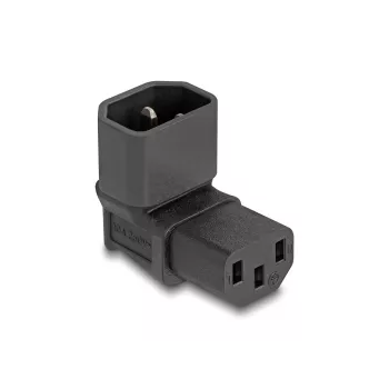 DeLOCK maitinimo adapteris IEC 60320 C14 į C13 lizdą 10 A 90° juodas 80472