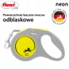 Flexi New NEON atsitraukiamas pavadėlis 5 m - juostinis, mažiems šunims iki 15 kg, juoda/geltona