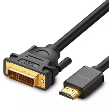 UGREEN DVI į HDMI adapterio kabelis HD106 — DVI (vyriškas) į HDMI (vyriškas), 1,5 m, FHD 1080p / 3840×2160