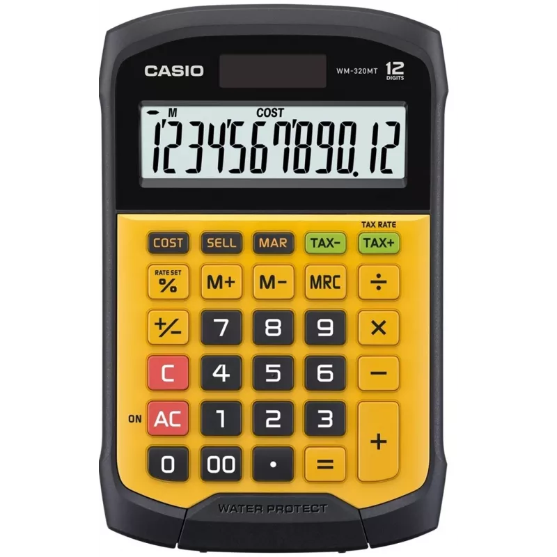 CASIO WM-320MT-S skaičiuotuvas, 12 skaitmenų, vandeniui atsparus, IP54