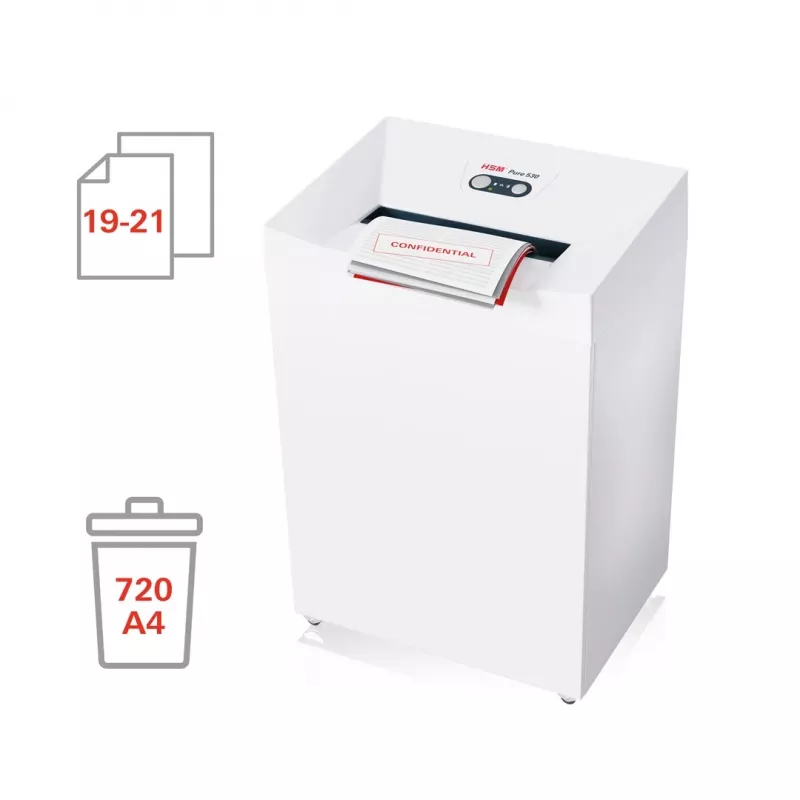 Smulkintuvas HSM Pure 530, 80 l, 3,9 mm