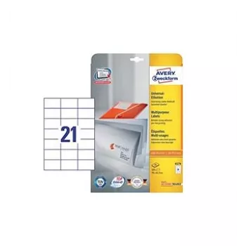 Avery 6174 lipnūs etikečių lapai, balta, 525 vnt.