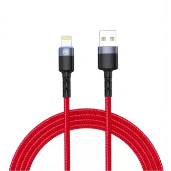 USB–Lightning duomenų laidas Tellur, 3A, 1,2 m, LED indikatorius, raudonas