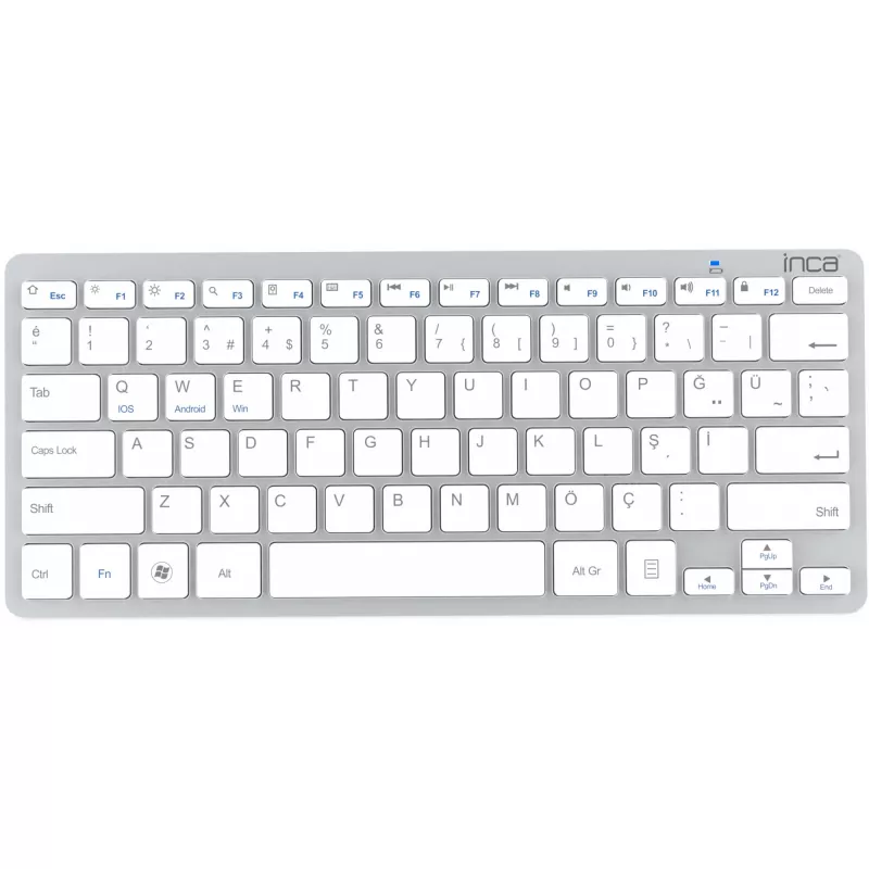 Belaidė klaviatūra Inca IBK-569BT Bluetooth 78 klavišų Metalinė sidabrinė