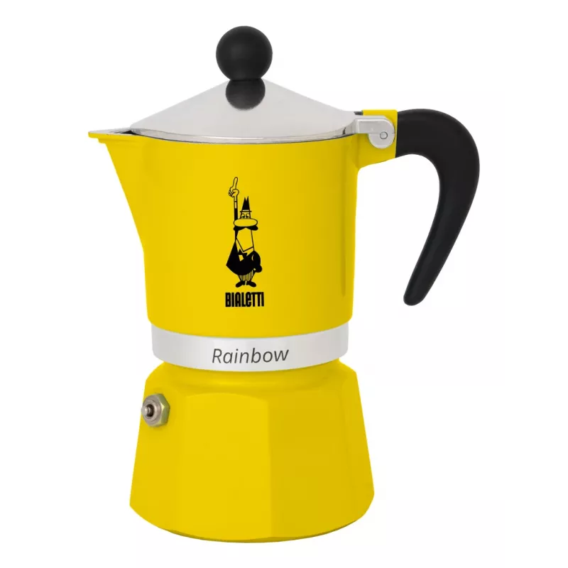 Bialetti Rainbow Black Yellow kavinukas vienam puodeliui