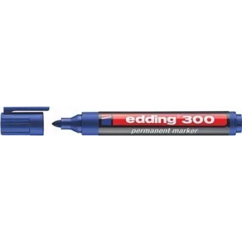 Permanentinis markeris Edding 300 — mėlyna, 1,5 mm antgalis, 10 vnt. pakuotė