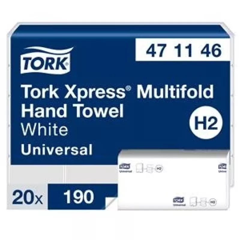 Popieriniai rankšluosčiai Tork Xpress Multifold Universal H2, 2 sluoksnių, 23,4 x 21,3 cm (20 vnt.)