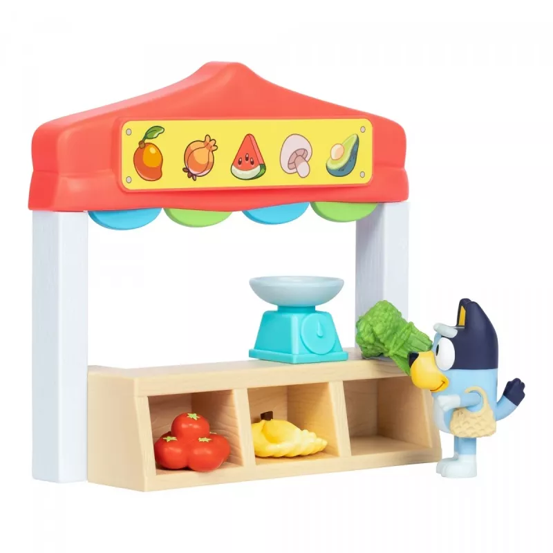 Mini Bluey maisto prekių parduotuvėlės figūrėlių rinkinys TMTOYS BLU17555 – mažos figūrėlės vaidmenų žaidimams