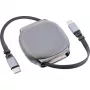 USB-C laidas InLine 35850, 100W galios tiekimas, 0,80 m, juodai pilkas